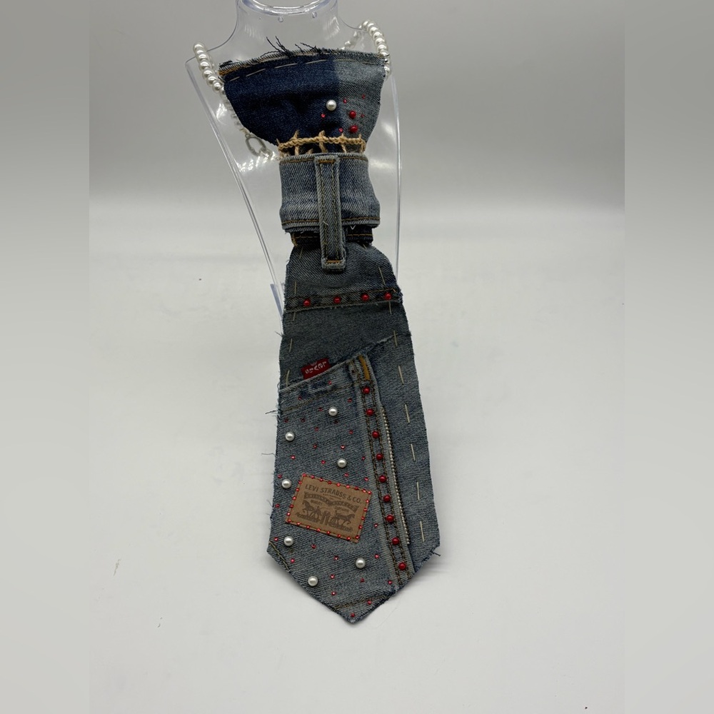 Levi's Blue Denim Pearl Tie